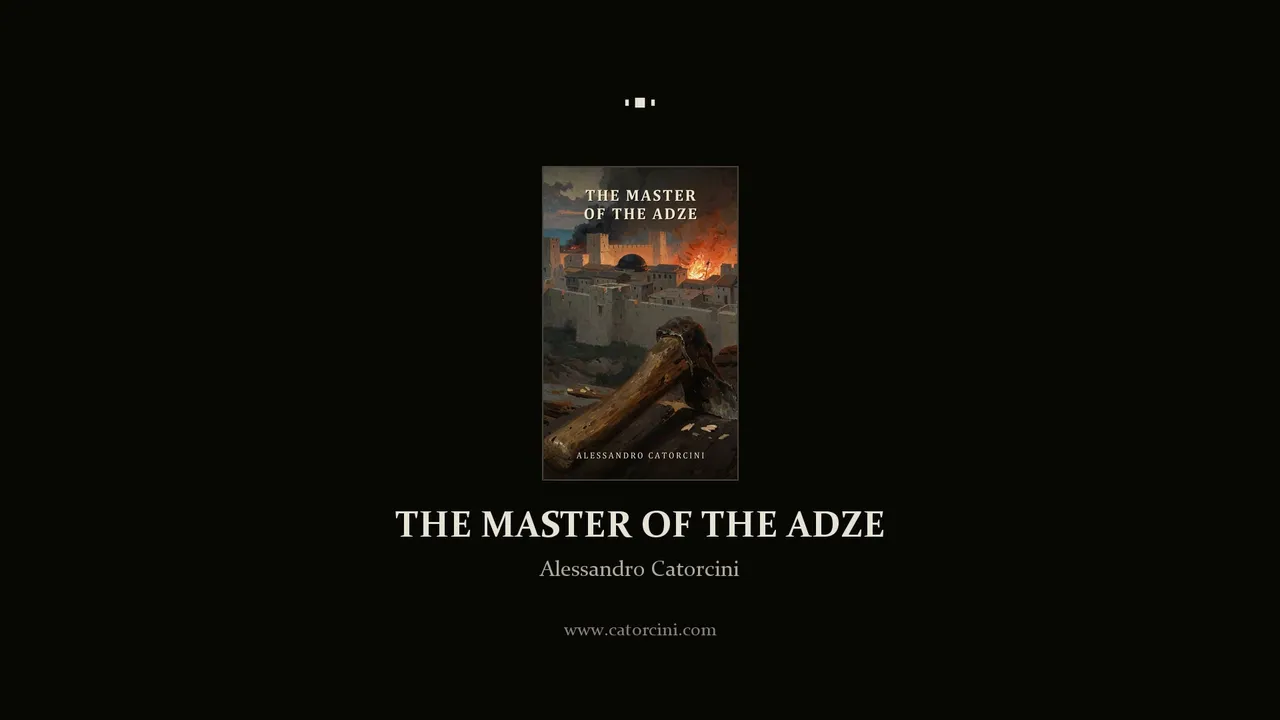 The Master of the Adze by Alessandro Catorcini, trailer end card